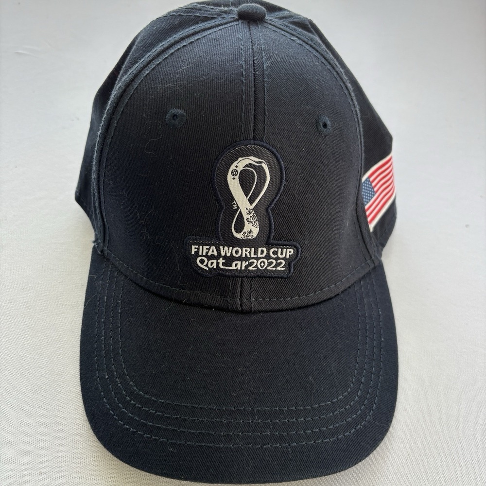 FIFA World Cup Qatar 2022 Hat USA Flag Logo‎ Adjustable Baseball Cap OuterStuff